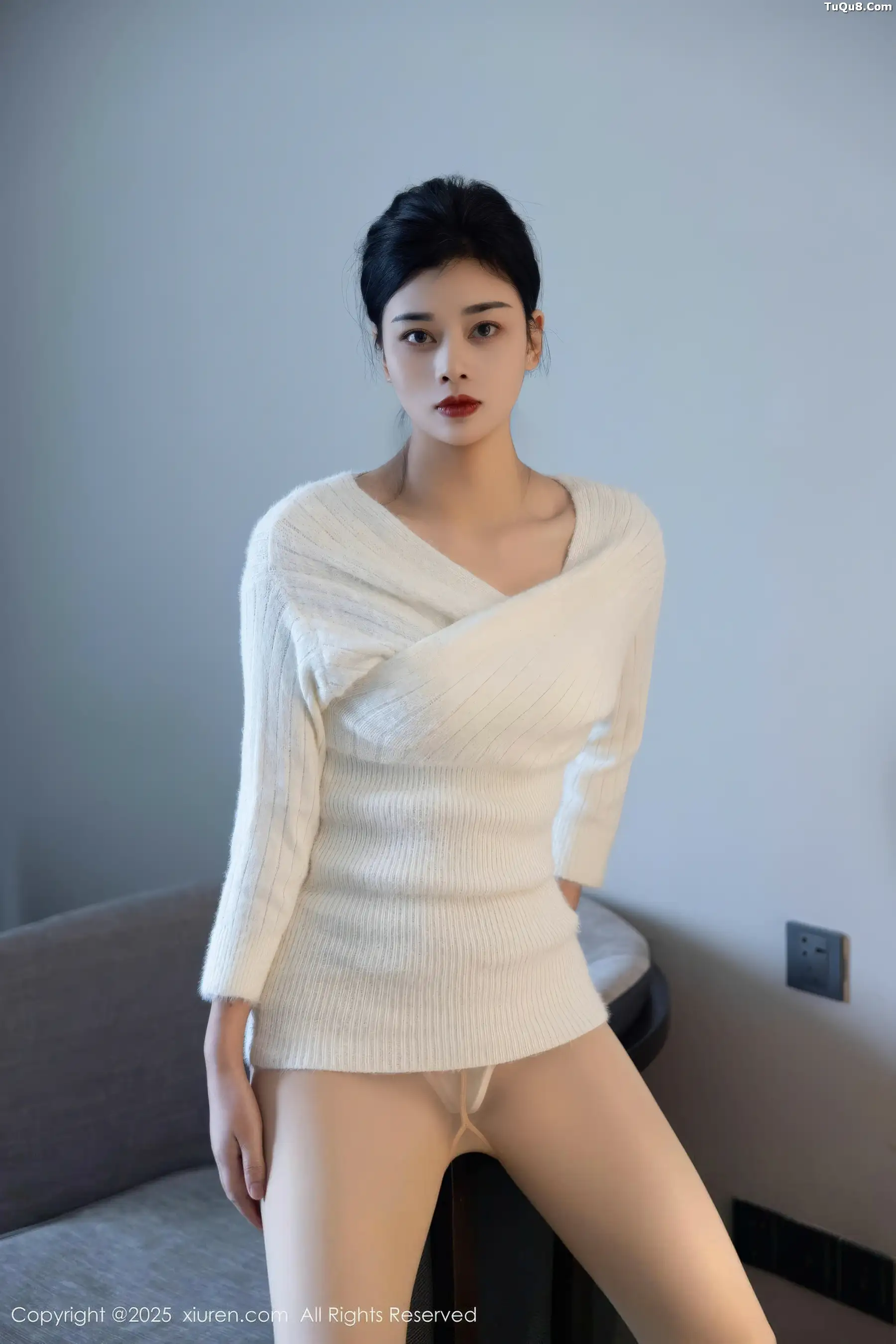 秀人集.com_[XiuRen秀人网]No.10986_模特徐清妍性感白色毛衣露黑色内衣配超薄肉丝秀曼妙身姿诱惑写真86P