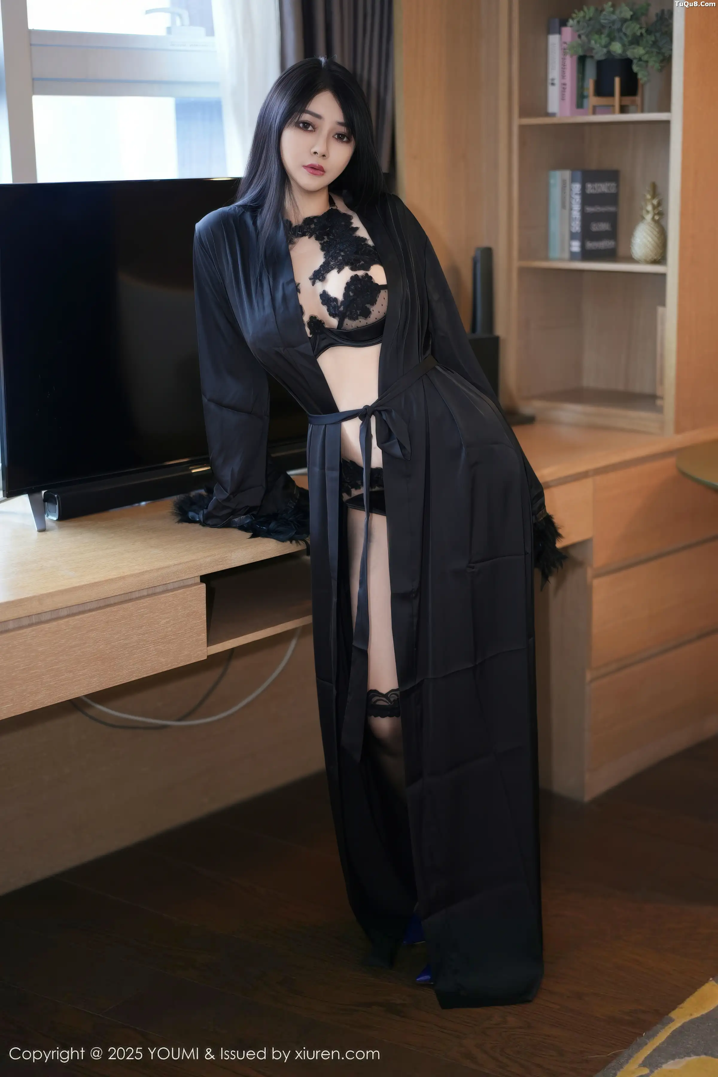 秀人集.com_[YouMi尤蜜荟]Vol.1181_模特凯竹Quinn性感黑色情趣内衣配黑色丝袜秀丰腴身姿诱惑写真62P