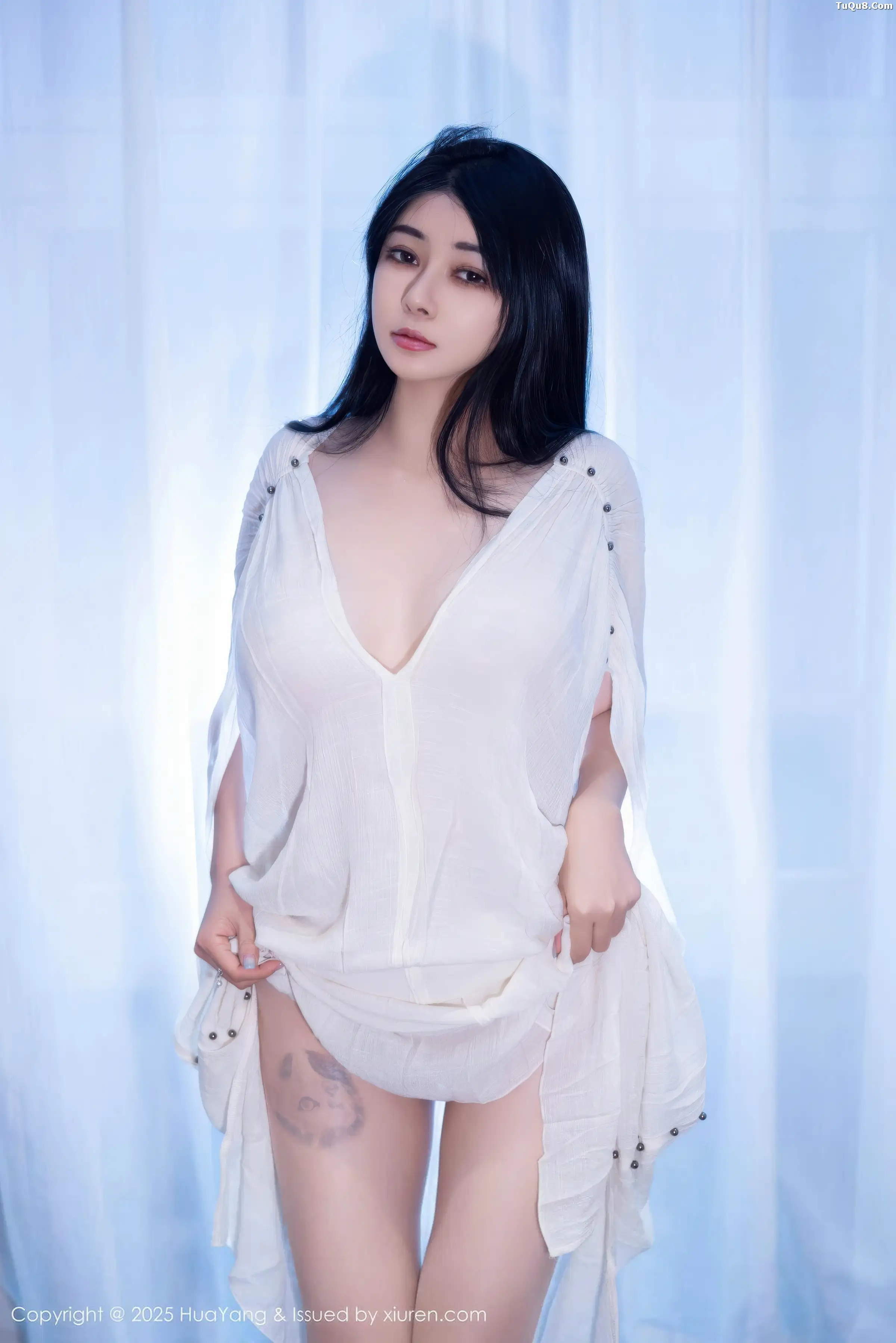 秀人集.com_[HuaYang花漾]Vol.653_模特凯竹法师～性感白色连衣裙配超薄肉丝秀丰腴身材诱惑写真51P