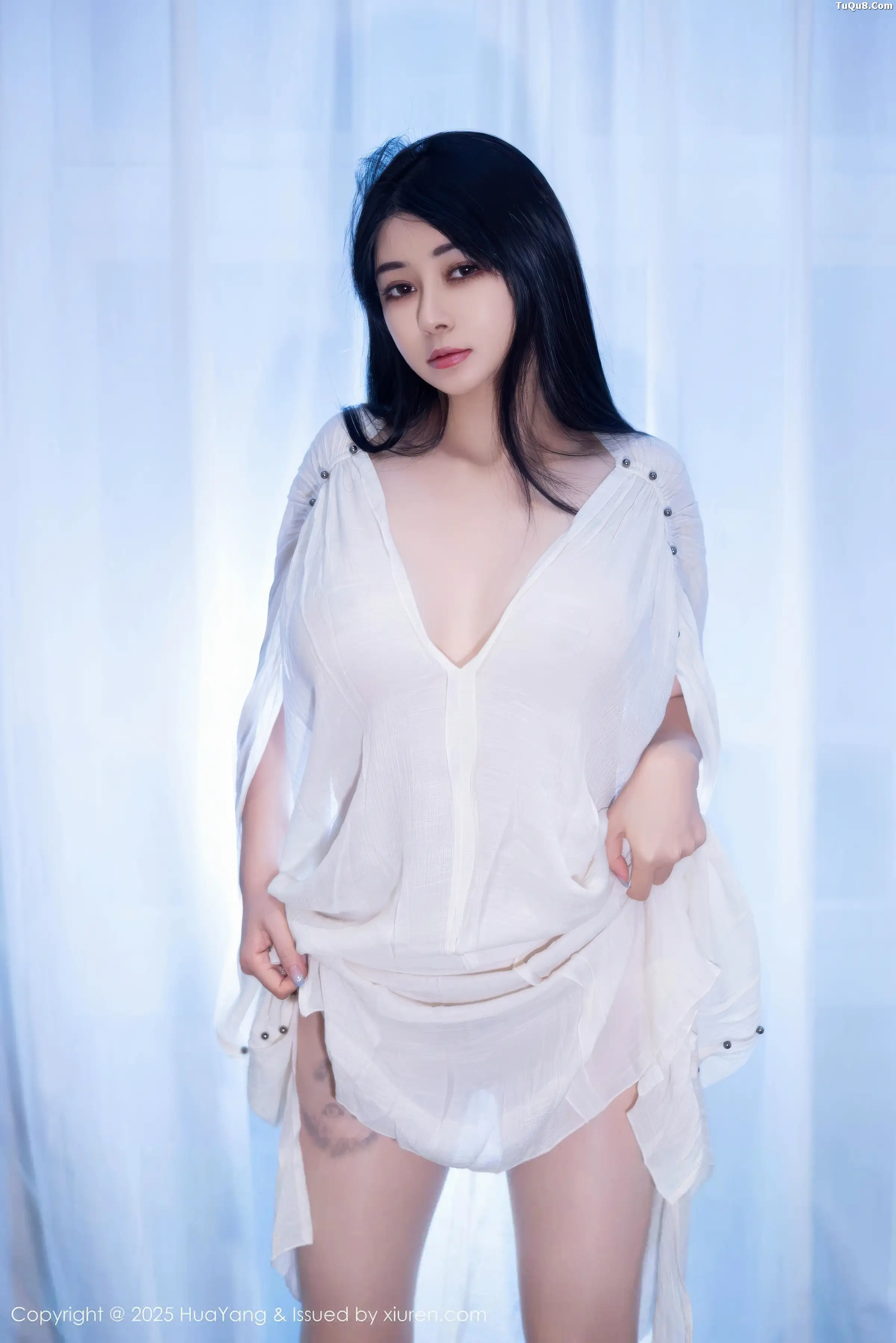 秀人集.com_[HuaYang花漾]Vol.653_模特凯竹法师～性感白色连衣裙配超薄肉丝秀丰腴身材诱惑写真51P