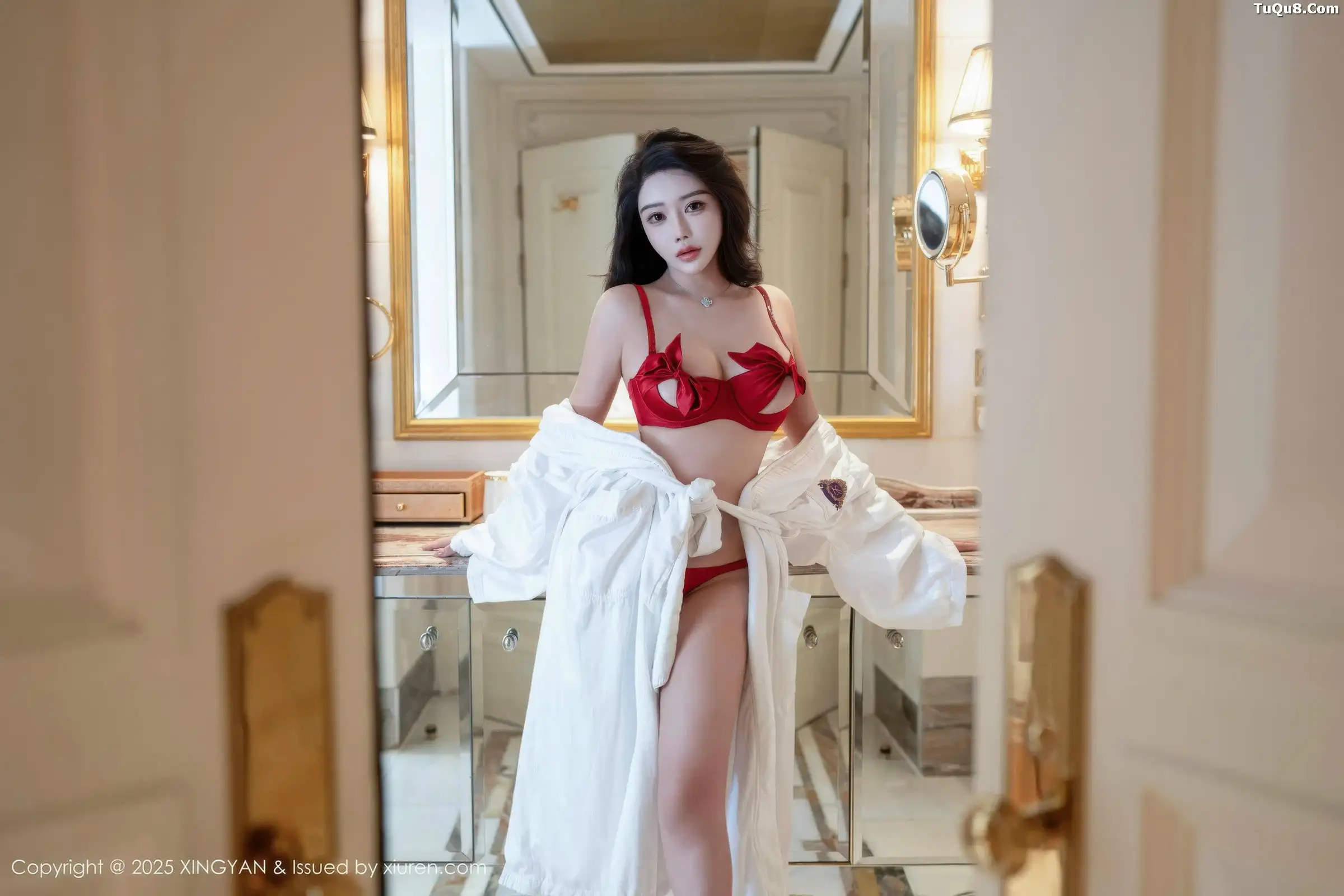 秀人集.com_[XINGYAN星颜社]VOL.452_模特李若汐性感红色情趣内衣配黑丝吊袜秀丰腴身姿诱惑写真72P