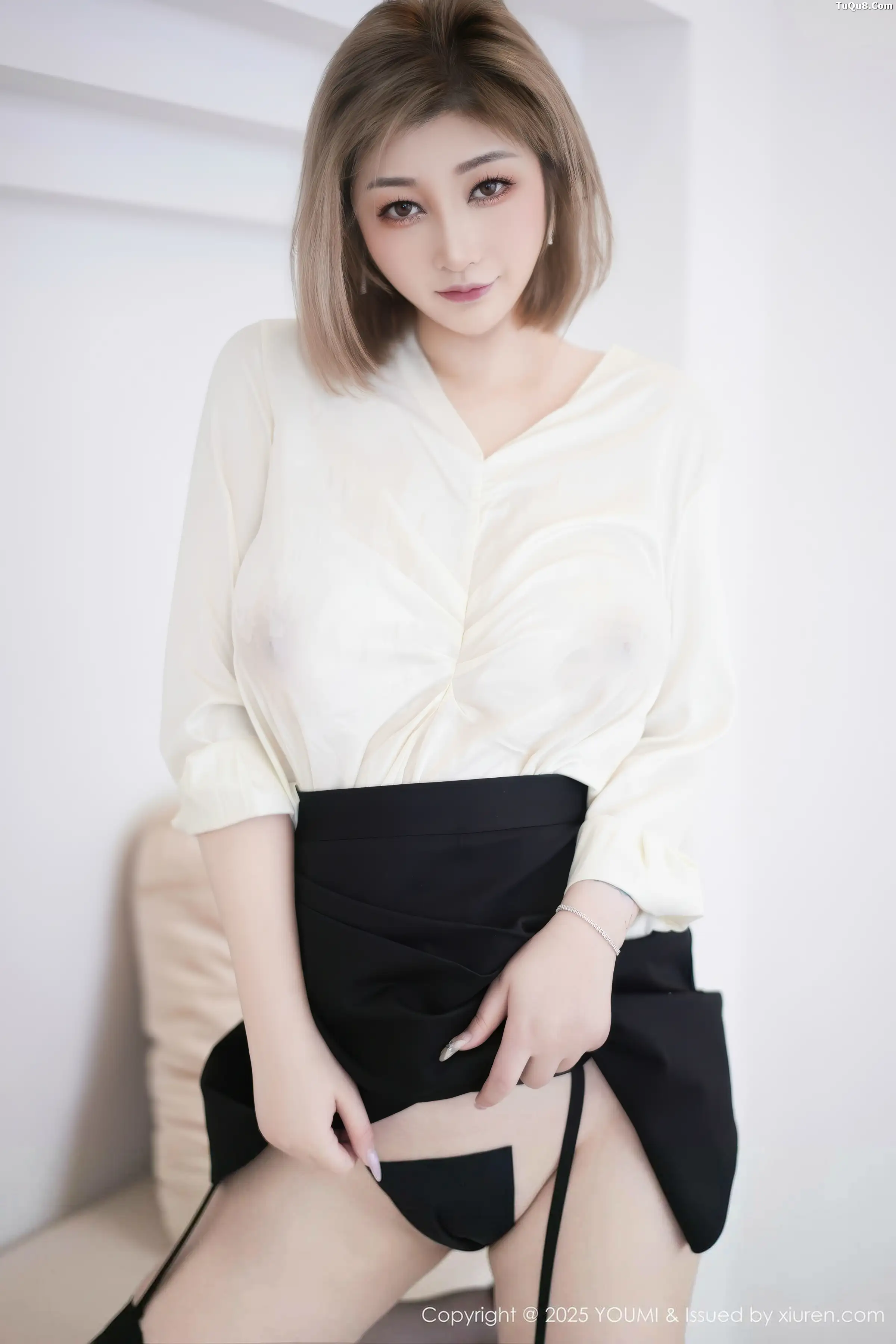 秀人集.com_[YouMi尤蜜荟]Vol.1195_女神妲己_Toxic性感白衬衫配黑短裙露黑丝吊袜秀丰满身材诱惑写真53P