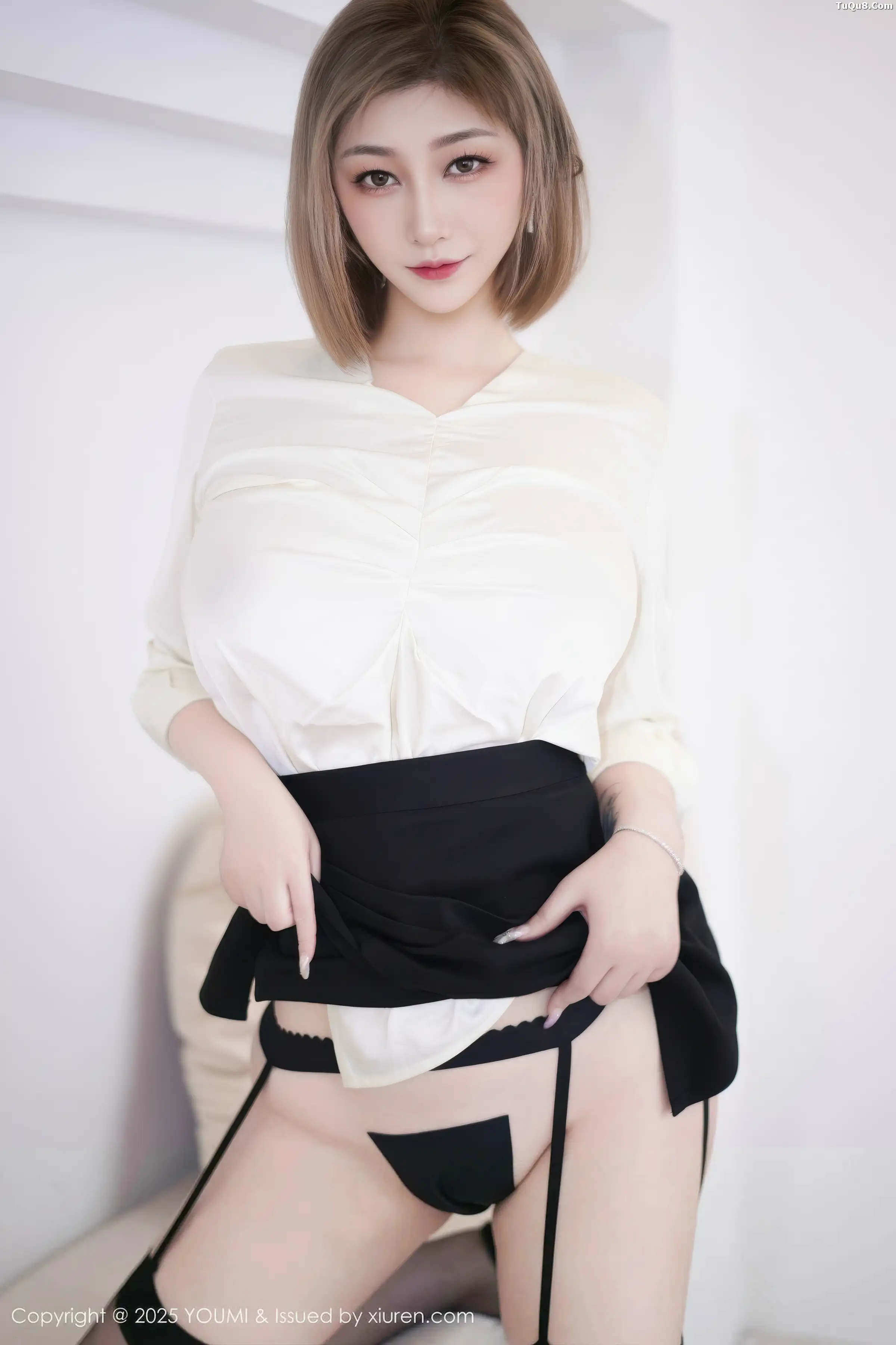 秀人集.com_[YouMi尤蜜荟]Vol.1195_女神妲己_Toxic性感白衬衫配黑短裙露黑丝吊袜秀丰满身材诱惑写真53P