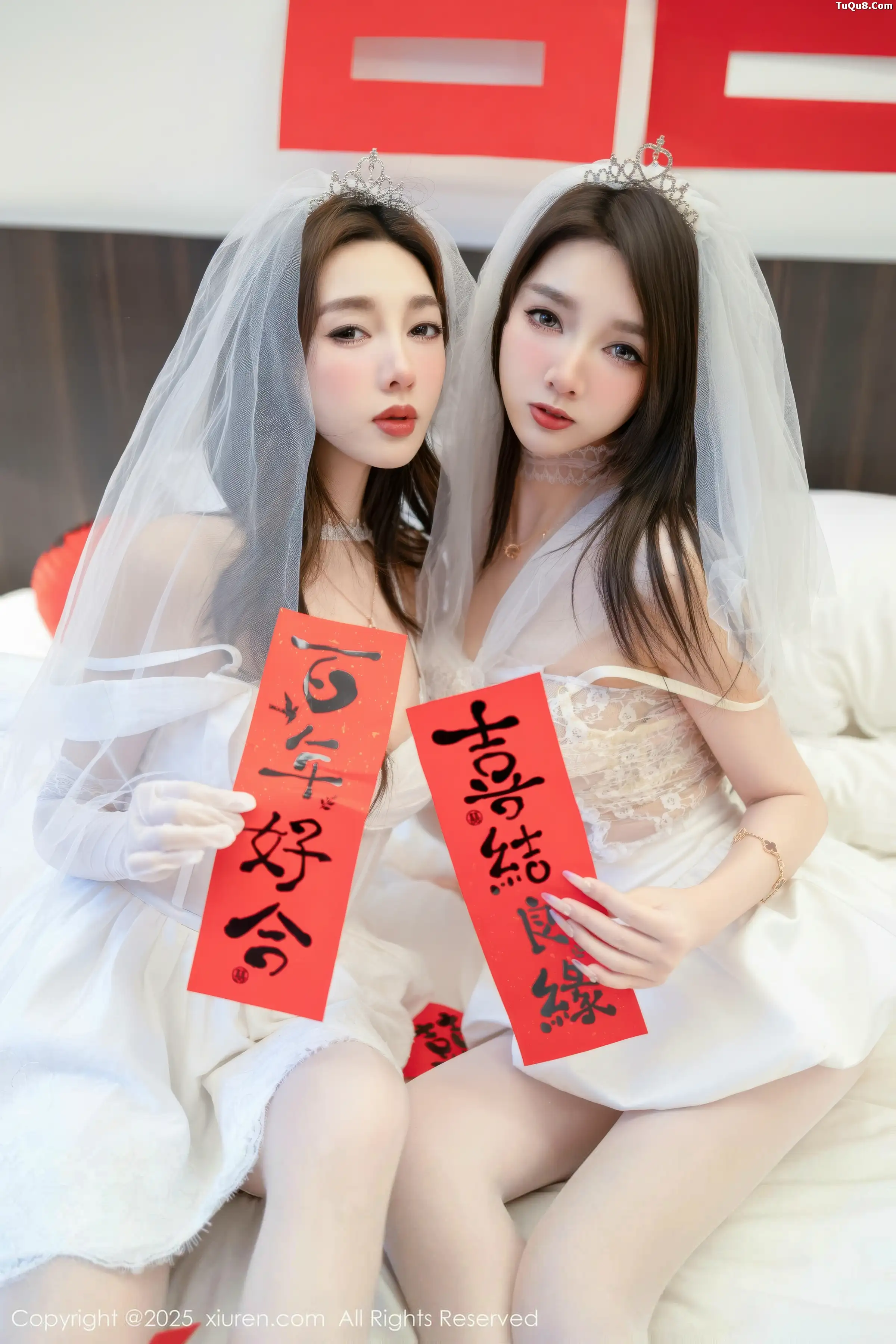 秀人集.com_[XiuRen秀人网]No.11184_模特合集Twins-桃之夭夭性感姐妹花白色蕾丝婚纱迷人诱惑写真81P