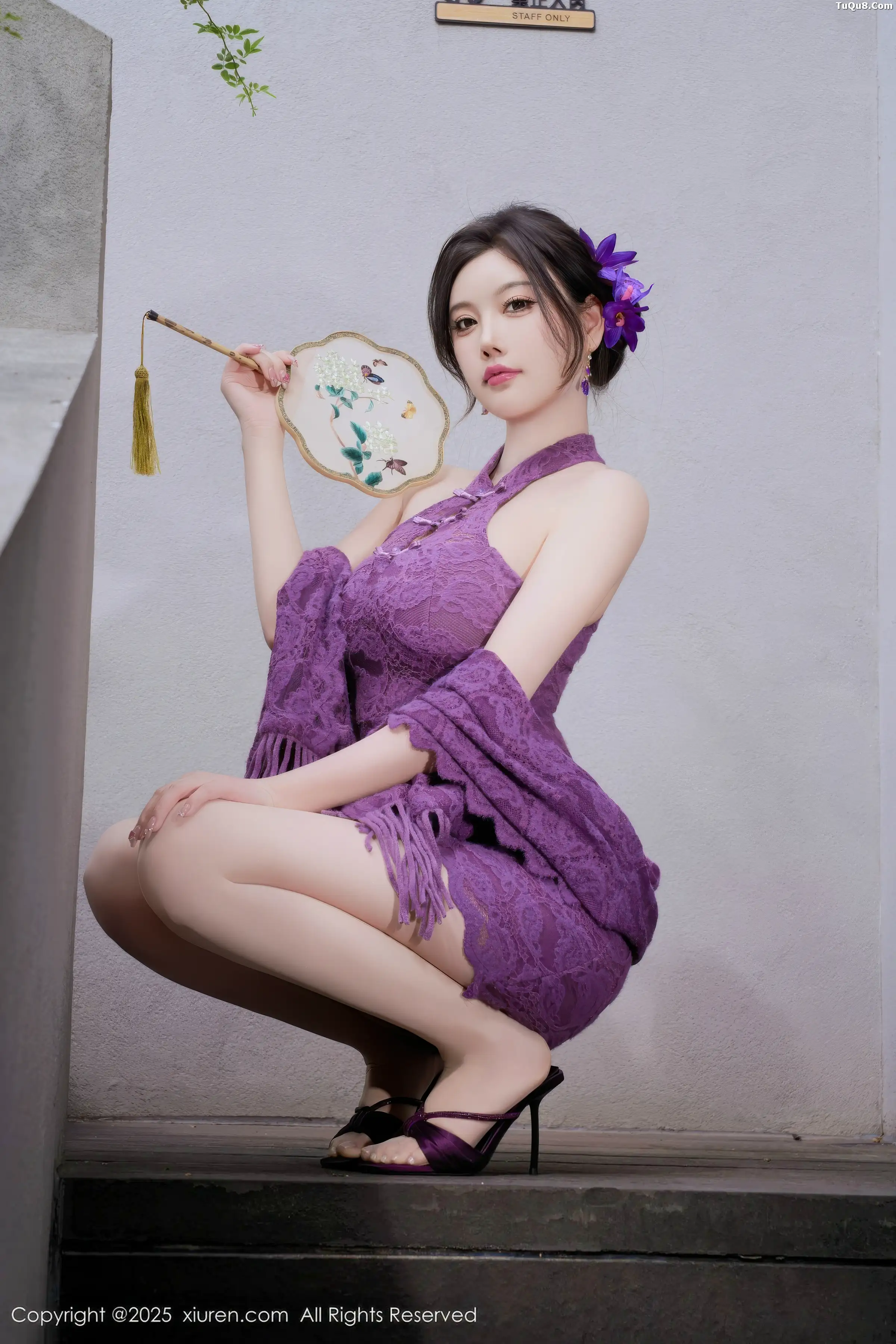 秀人集.com_[XiuRen秀人网]No.11187_女神杨晨晨性感紫色连衣短裙配超薄肉丝秀丰满身材完美诱惑写真70P