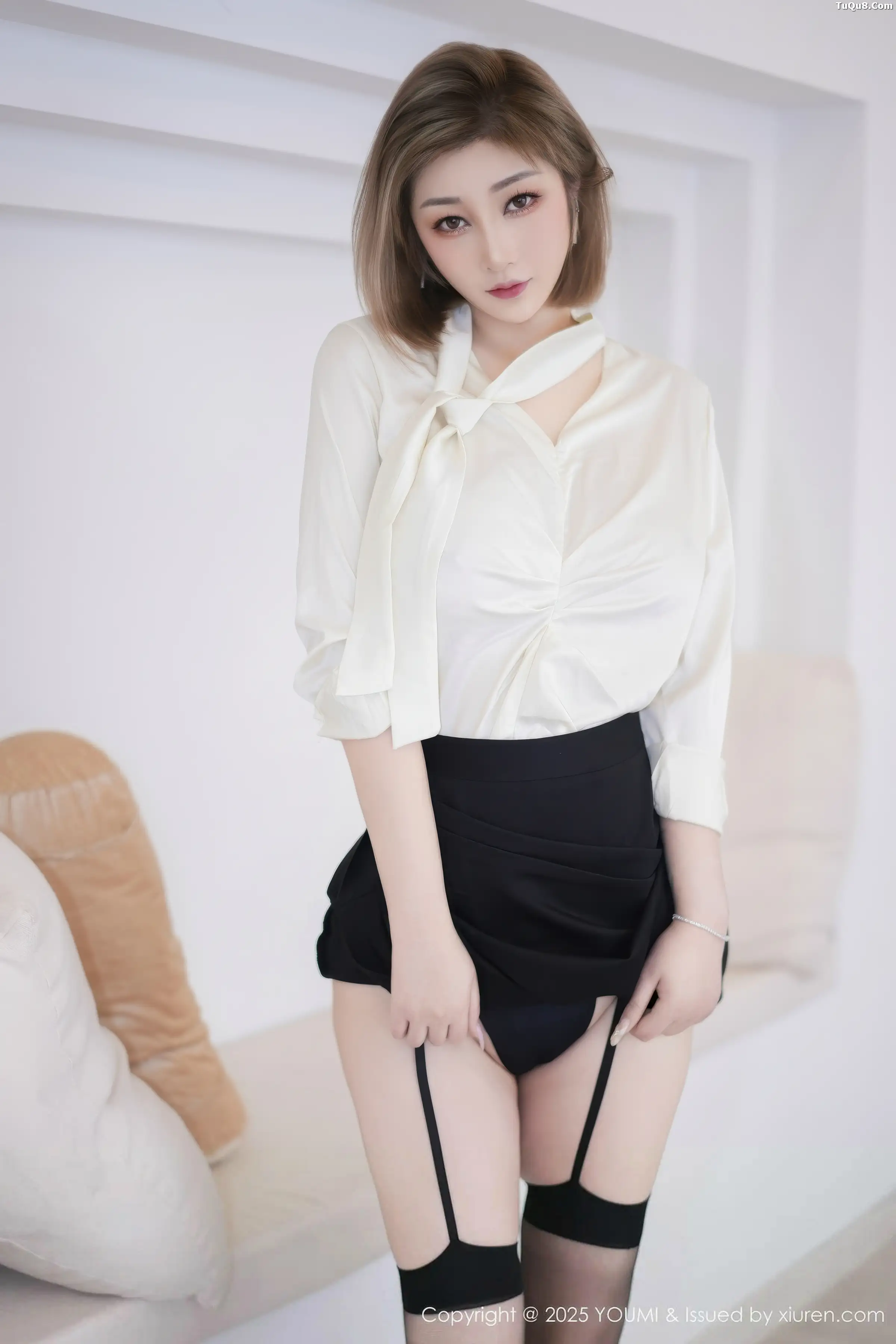 秀人集.com_[YouMi尤蜜荟]Vol.1195_女神妲己_Toxic性感白衬衫配黑短裙露黑丝吊袜秀丰满身材诱惑写真53P