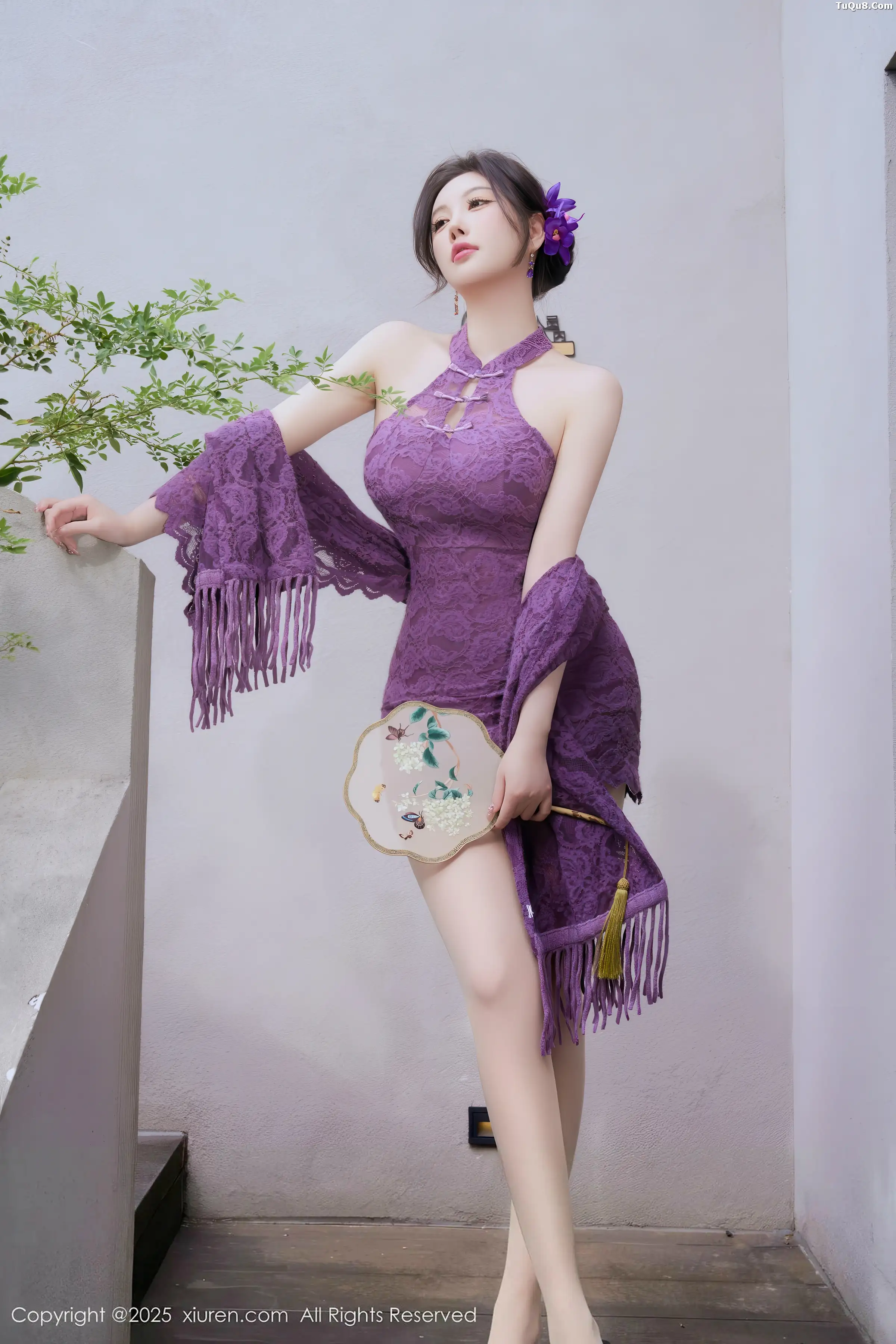 秀人集.com_[XiuRen秀人网]No.11187_女神杨晨晨性感紫色连衣短裙配超薄肉丝秀丰满身材完美诱惑写真70P