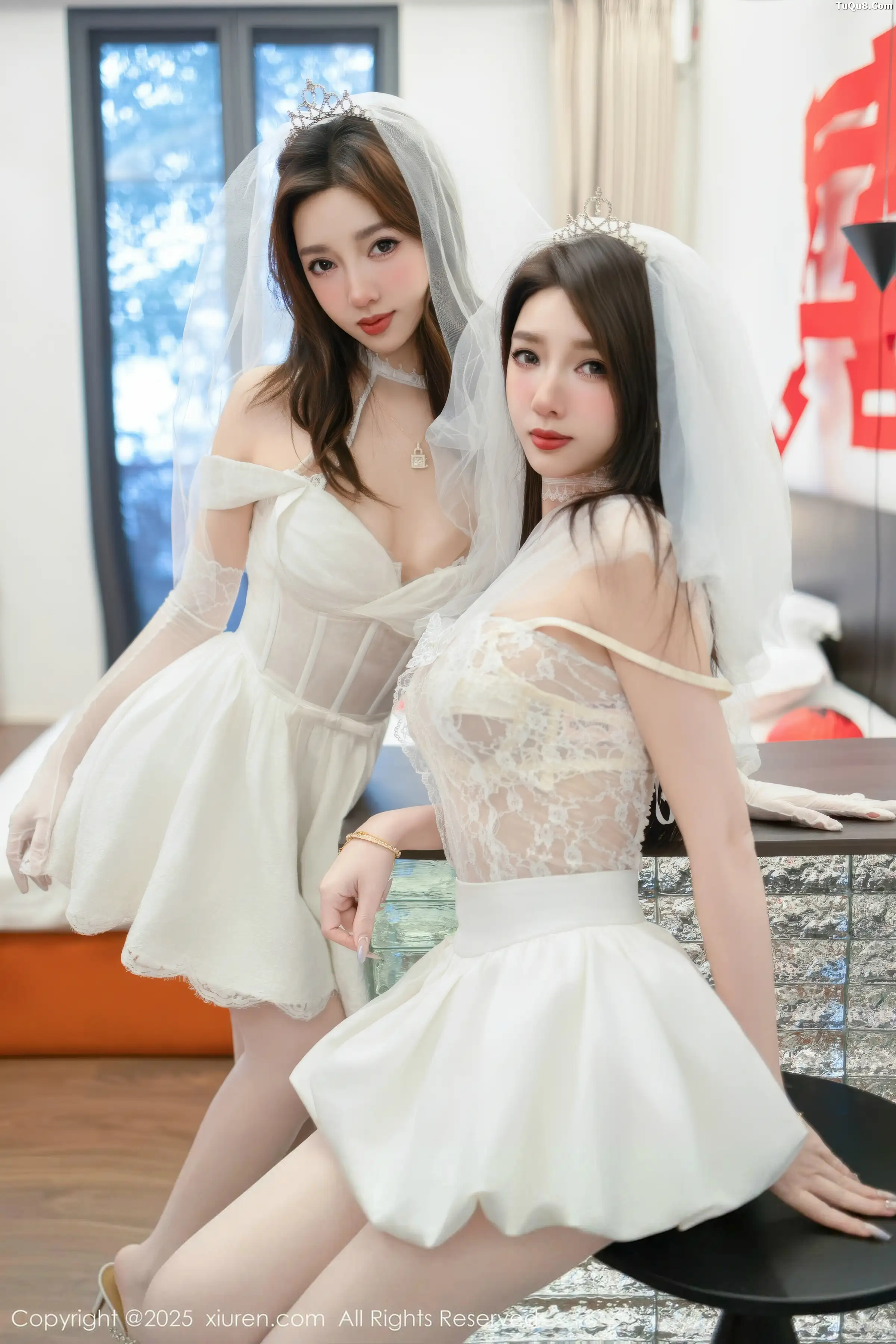 秀人集.com_[XiuRen秀人网]No.11184_模特合集Twins-桃之夭夭性感姐妹花白色蕾丝婚纱迷人诱惑写真81P