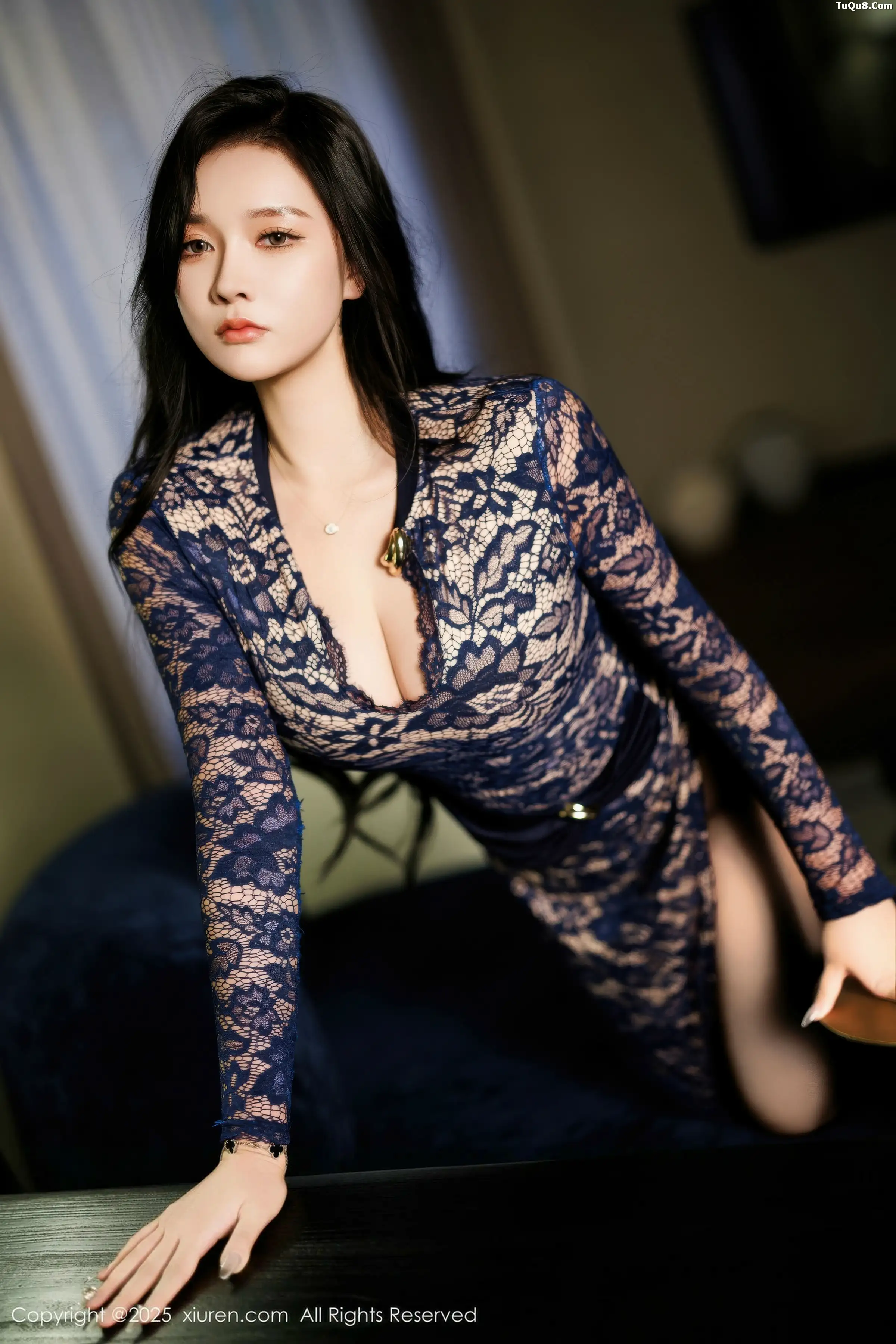 秀人集.com_[XiuRen秀人网]No.11148_模特娜比性感蕾丝长裙露蓝色内衣配超薄黑丝秀凹凸身材诱惑写真82P